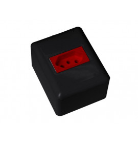 CJ TOMADA 20A VERMELHO HORIZONTAL SOBREPOR - BLUX OVERLAP GRAFITE/VERMELHO